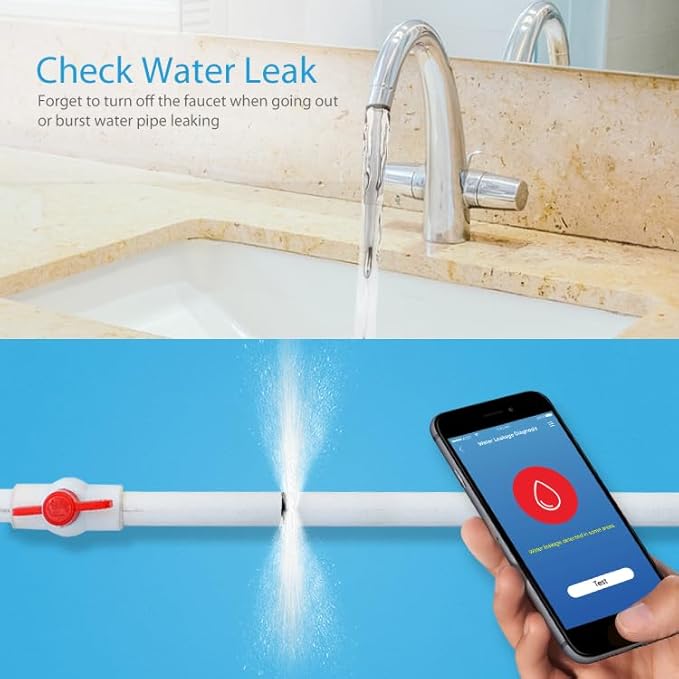 Haozee WiFi Smart Water Valve with Automatic Shut-Off, NSF Certified,Water Temperature/Water Pressure/Water Flow Rate Detect, APP Remote Control for DN20 (3/4 inch) Pipes