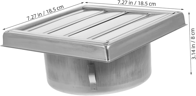 UKCOCO Stainless Steel Ventilation Grille with Movable Slats Rainproof Air Vent Cap for Bathroom Office Home and Industrial Use Versatile and Robust Weather Protection
