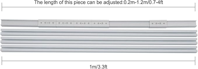 Motorized Curtain Track Celling Smart Curtains System with Remote Control Electric Curtain Rods Rail with Timer&Manual Switching&Limit Device&Touch&Memory Function, 7.08-13.78ft