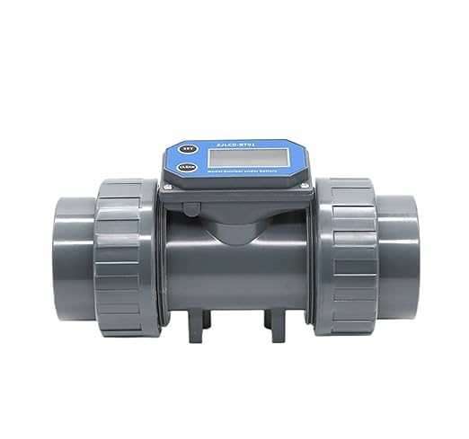 FEYOTH-LCD Display Digital Flow Meter 1inch Electronic LCD Digital Display Flowmeter NPN Flow Meter PVC Pipe Liquid Water for Farm/Garden Irrigation1