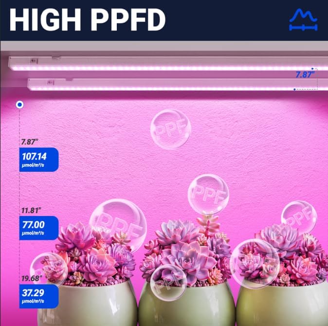 Barrina T5 Grow Lights, Full Spectrum, 2ft 80W (8 x 10W, 500W Equivalent), T5 LED Grow Light Bulbs, Plant Lights for Indoor Plants, Greenhouse, Plug and Play, Pink, 8-Pack