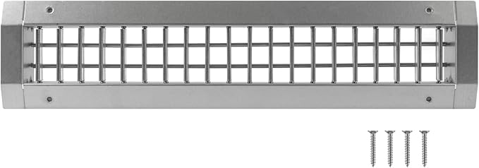 17" x 3" Aluminum Supply/Exhaust Grille for a Round Spiral Duct - Heavy Duty Grill Cover with Adjustable Louver Blades - HVAC Air Return Ventilation Register for Home, Office, Bathroom