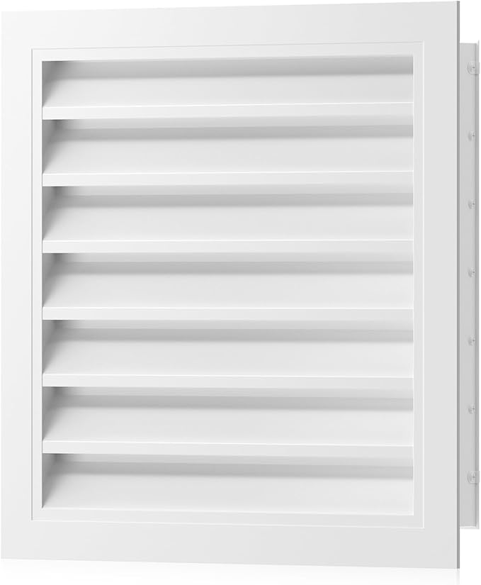 18" X 18" Gable Vents, Hon&Guan Aluminum Alloy Attic Vent with Removable Filter Mesh for Houses Door Vents for Exterior Doors [Vent Opening: 15.3” x 15.3”], White