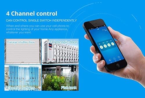 WiFi Relay Switch Module Phone Remote Timer Control for Wireless Android iOS (5-32V 4-Channel)