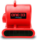 BlueDri One-33 Air Mover, 1/3 HP 2900 CFM Industrial Water Damage Flood Restoration Carpet and Floor Drying Blower Fan (Red)