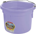 Little Giant® Flat Back Plastic Animal Feed Bucket | Animal Water and Feed Bucket with Metal Handle | 8 Quarts | Lavender