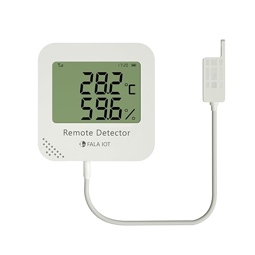 External Temperature & Humidity Sensor Probe – Waterproof, Wide Range (-40°F to 194°F, 0 to 100% RH), 16.4ft Length for Greenhouse, Farm, Industrial, Only for FALA IOT Detector, 5 Meters