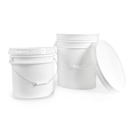 5 gallon Food Grade White Plastic Bucket with Handle & Lid - Set of 6