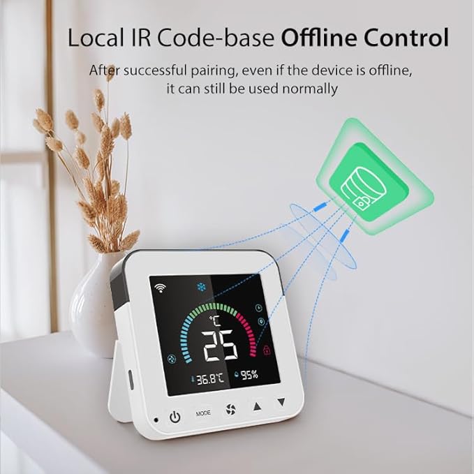 Smart Air Conditioner Controller, WenzhiIoT WiFi Thermostat for Mini-Split,Window,Portable AC Tuya Smart Life Wireless Remote Compatible with Alexa Google Home