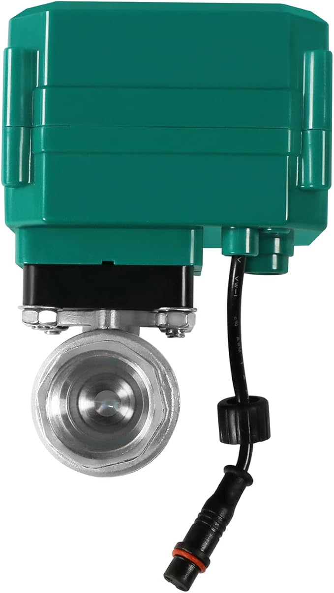 U.S. Solid 1/2" Smart Motorized Ball Valve - Remote App Mobile Control NSF Certified 304SS Electrical Ball Valve with Manual Switch, 5V DC USB Connection