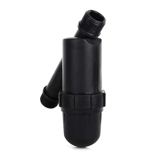 Drip Irrigation Kit, 3/4" Screen Filter Mesh, Y-Type Mesh Water Filter, Heavy Duty Plastic & Stainless Steel, Integrated Filtration System, Black, 5 M/ H, 1-8Kg Working Pressure