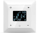 Touchscreen Programmable Thermostat for Electric Floor Heating System, 7-day Timing Settings Backlight LCD Display Safety Lock Automatic Calibration Low Temperature Protection NTC Floor & Air Sensing