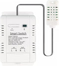 WiFi Wireless Temperature Controller,Include Temperature Probe Sensor ,Tuya app Remote 16A Smart Switch with Energy Consumption Monitoring,Work with Alexa Google (Temperature and Humidity)