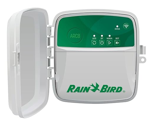Rain Bird ARC8 App-Based Indoor/Outdoor Smart WiFi Irrigation Sprinkler Timer/Controller, 8-Zone/Station, EPA WaterSense Certified, Compatible with Alexa, Indoor/Outdoor 8-Station