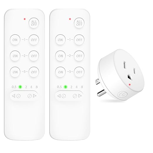 NineLeaf Wireless Remote Control Outlet with Timer, Indoor Remote Timer Outlet, No Interference No Wiring, 15A/1875W 500FT RF Range, Countdown Light Switch for Lamp, Fan,2Remote 1Outlet