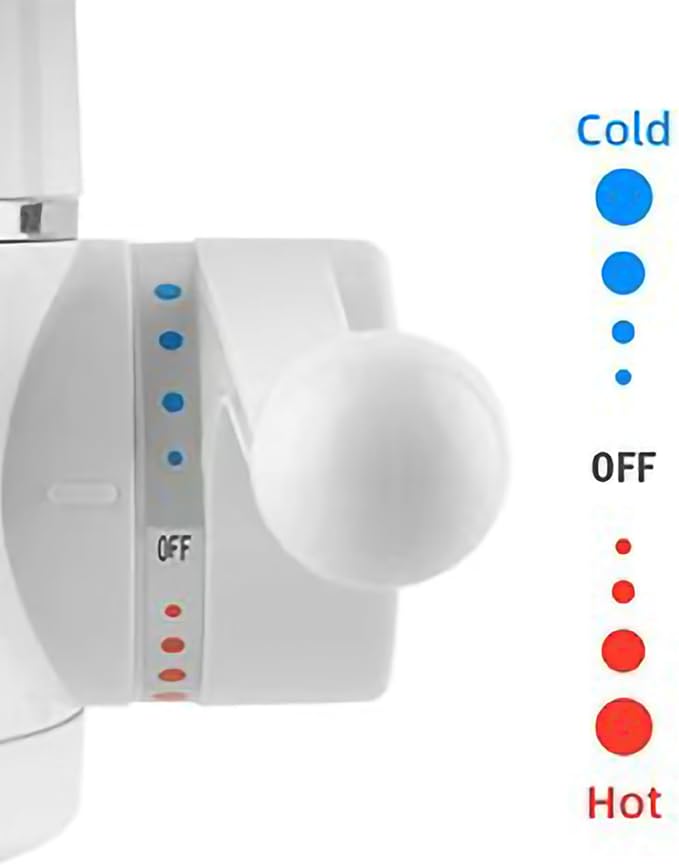 110V White Electric Heater Faucet, 1800W Hot Water Heater Faucet with LED Digital Display, Fast Heating Electric Heater Faucet with Flexible Hose for Kitchen Bathroom, US Plug 10215-NF