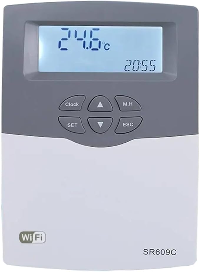 Solar Water Heater Controller SR609C - WiFi, For Pressurized Integrated Solar Tank System, With Intelligent Heating, Timer & Temperature Control(1.5KW-WiFi Version)