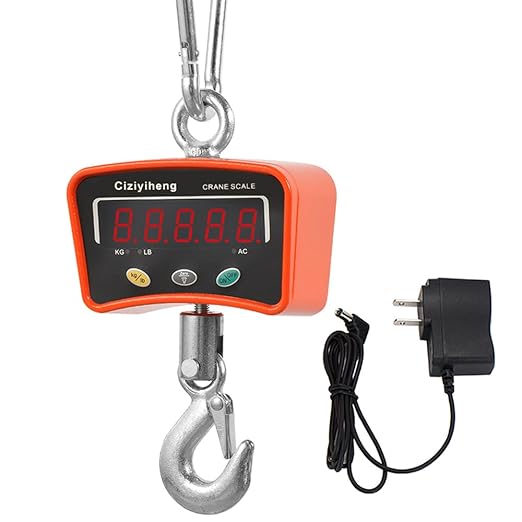 Digital Hanging Scale Industrial Crane Scale with Precision Sensor Suitable for Farm Weighing (500kg/1100lb)
