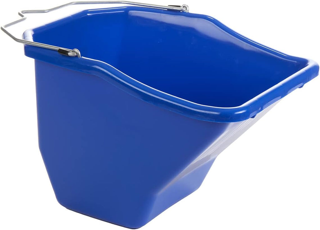 Little Giant® Plastic Better Bucket | Horse Feed Bucket | Ergonomically Designed | Flat Back Bucket | Made in USA | 10 Quarts | Blue