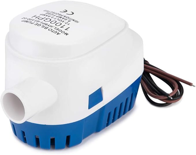 Dontmiss Automatic Submersible Small Boat Bilge Pump 12v Non-polar 1100gph Auto with Float Switch bilge pump for boat(Outlet Diameter：1 1/8")