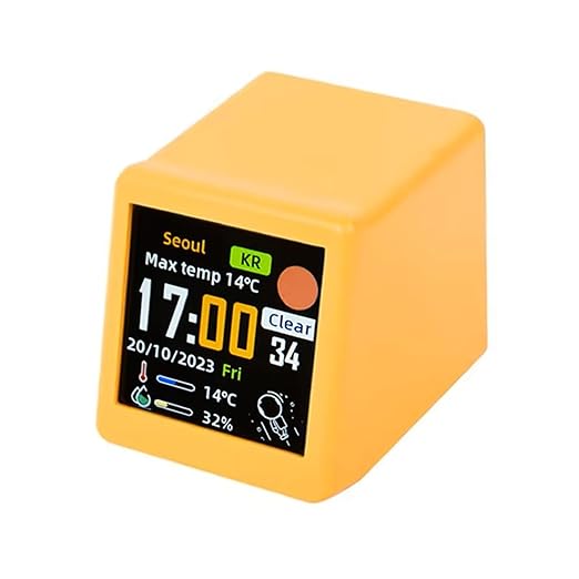 Smart Weather Station Mini WiFi Desktop Clock Weather Digital Clock Station with IPS LCD Screen Gadget for Decoration
