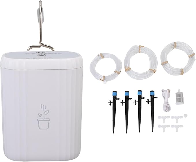 banapoy Automatic Watering System, Vacation Self Watering Drip Irrigation Kit Smart WiFi Plant Waterer, Adjustable Drip Mode, APP Control, for Indoor Office Garden Plant