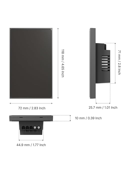 MOES Full Touch Smart Switch, SF(Star Feather 2026 Version) Wall Light Switch, Neutral Wire Required, Anti-Glare Panel, 2.4GHz WiFi Work with Smart Life/Tuya App, Alexa and Google Home, Grey 1 Gang