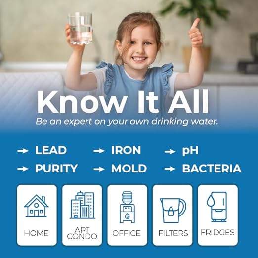 #1 Total Drinking Water Test Kit – Made in USA – Tap Water Well Water Quality by Detekt – Test for Lead, Bacteria, Mold, Heavy Metals, pH & Other Contaminants – Fast, Easy At-Home Results