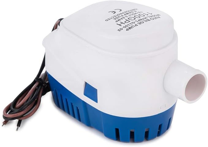 Dontmiss Automatic Submersible Small Boat Bilge Pump 12v Non-polar 1100gph Auto with Float Switch bilge pump for boat(Outlet Diameter：1 1/8")
