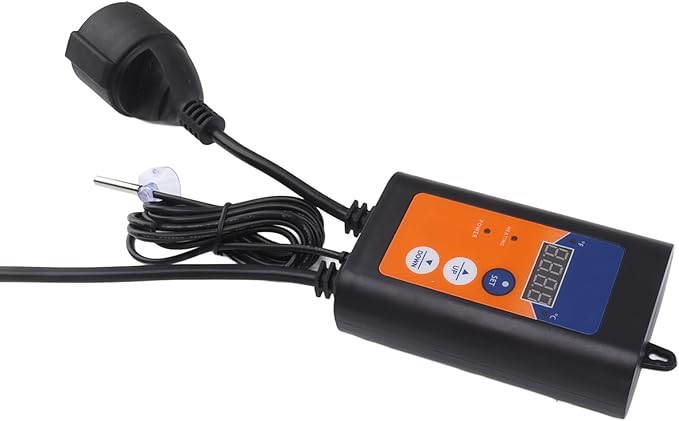 1000W Reptile Thermostat Digital Temperature Controller with Quick Response Probe for Greenhouse Pet Heat Pad Germination (US Plug 120V)