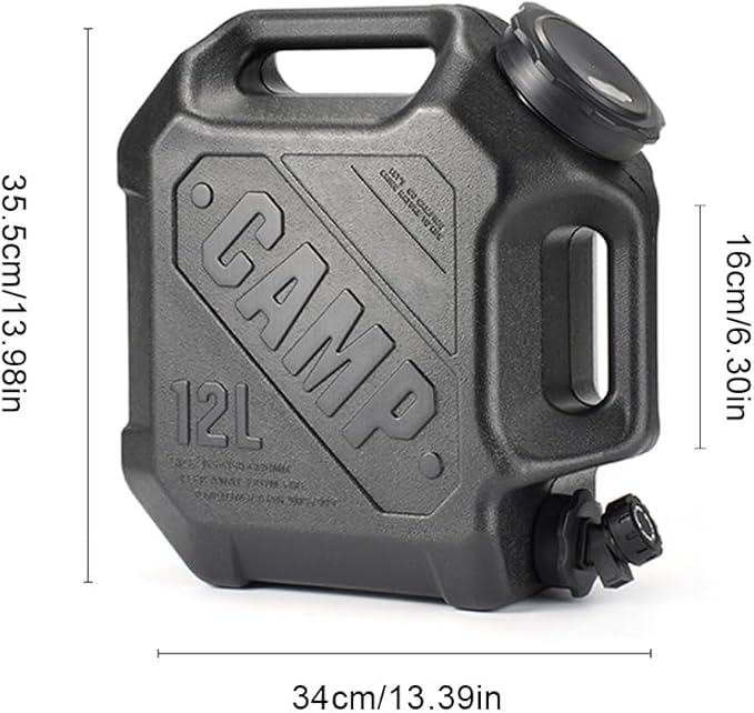 ASIEIT 3.2 Gallon Portable Camping Water Jug Dispenser, Leak Proof Large Capacity Water Storage Tank with Automatic Touch Control Pump, Outdoor RV Hiking Picnic Emergency Water Container