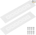 uxcell 2Pcs Aluminum Alloy Air Vents, 200 x 50mm / 7.9 x 2" Rectangle Louvered Ventilation Grille Cover with Mounting Screws for Door Cabinet Wardrobe, White