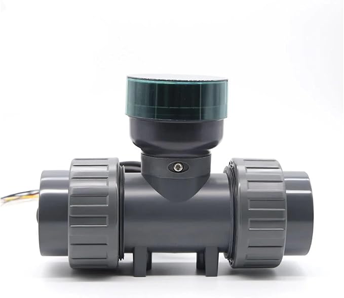 1Pcs RS485 Digital Display Flow Meter High Precision Smart Electronic Flowmeter UPVC Flow Sensor Water for Farm/Garden Irrigation(DN40,LCD Version)