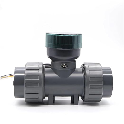 1Pcs RS485 Digital Display Flow Meter High Precision Smart Electronic Flowmeter UPVC Flow Sensor Water for Farm/Garden Irrigation(DN25,LCD Version)