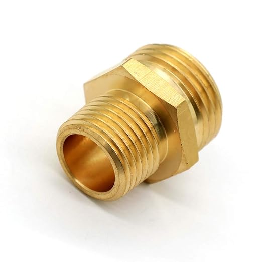 3/4” GHT Male x 1/2” NPT Male Connector, Brass Garden Hose Fitting, Adapter, Industrial Metal Brass Garden Hose to Pipe Fittings Connect (2 Pack)