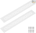 uxcell 2Pcs Aluminum Alloy Air Vents, 300 x 50mm / 11.8 x 2" Rectangle Louvered Ventilation Grille Cover with Mounting Screws for Door Cabinet Wardrobe, White