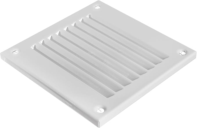 Vent Systems 4'' x 4'' Inch (Overall Dimensions) - White Air Vent Cover Metal Air Return Grill with Built in Mesh Screen HVAC Vent Duct Cover for Home Improvement - Exhaust, HVAC Ducting Ventilation