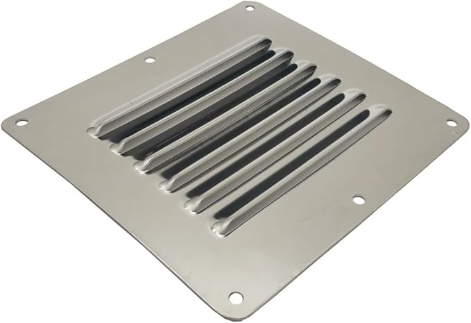 Boat Cabin Vents Louver Grill Cover Ventilation Louver 4-1/2" X 5" 316 Stainless Steel Stamped Air Venting Panel Cover 2 Pack