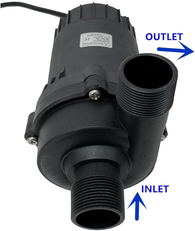 SHYSKY High Power Heavy Duty 24V 200W Brushless DC Water Pump DC85E-24100S, 10m 32ft Lift, 13500LPH 3566GPH Flow Rate, Low Noise, With DRY RUN Protection, For Cooling Circulation Pressure Sys