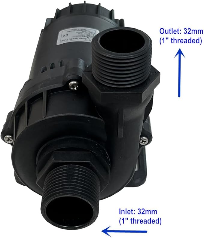 SHYSKY 24V DC 150W Flow/Speed Adjustable Heavy Duty Water Pump DC80E-24100A-1 150W Lift 10m (32ft) 2113GPH, Brushless Design, Stable Circulation Cooling System for Yacht Auto Application