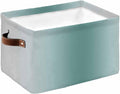 Teal Grey Ombre Storage Bins Cubes Waterproof Cloth Storage Basket, Farmhouse Gradient Minimalist Foldable Storage Bags for Shelf Closet Clothes Storages Organizers with Handles 15x11x9.5 in 1PCS