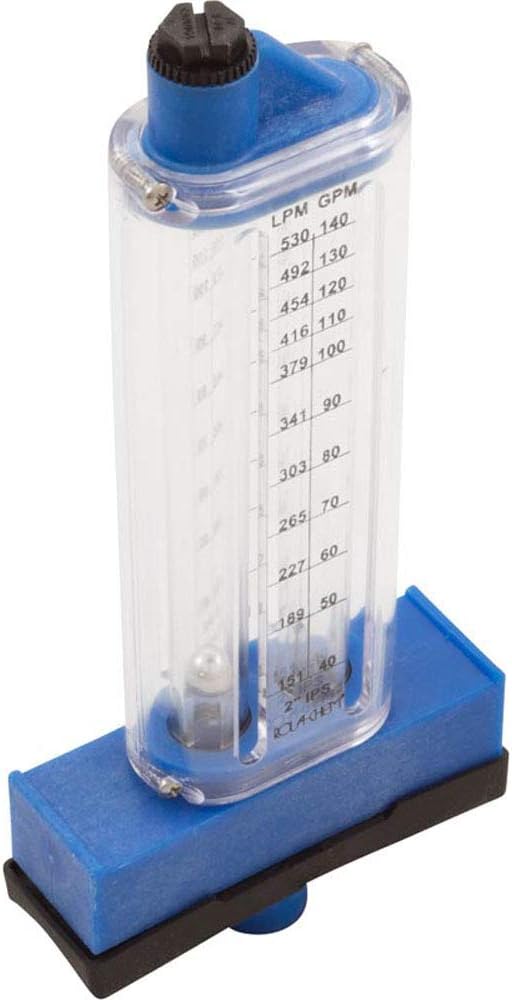 Rola-Chem Flowmeter Top Mount 570351T, 40-140 GPM, PVC Flow Meter for 2" Pipe, Accurate Flow Rate Measurement for Residential Swimming Pools