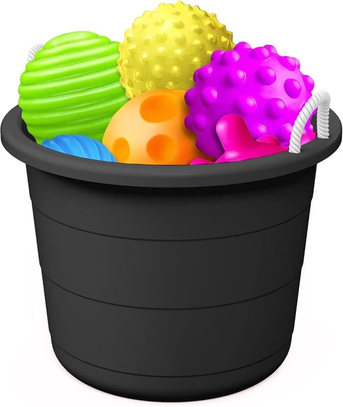 17-Gallon Heavy-Duty Plastic Storage Tub Featuring Rope Comfort-Grip Handles, Multi-Purpose Utility Bucket (Black)
