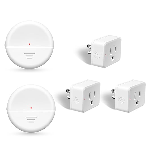 NineLeaf Wireless Motion Sensors Plug, PIR Sensor Outlet with Timer Setting to Auto Turn On/Off, Adjustable Detection Range, 15A/1500W Remote Control Plug for Christmas Lights, Fans(2Sensor 3Plugs)