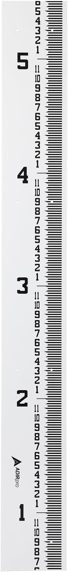 AdirPro 7" Wide Stream Gauge - Heavy Duty Staff Gauge - All Weather Gauge - Water Depth Gauge - Flow Meters - Graduated in Feet/Inches (0-5')