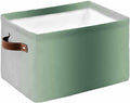 Sage Green Grey Ombre Storage Bins Cubes Waterproof Cloth Storage Basket, Farmhouse Gradient Minimalist Foldable Storage Bags for Shelf Clothes Storages Organizers with Handles 15x11x9.5 in 1PCS