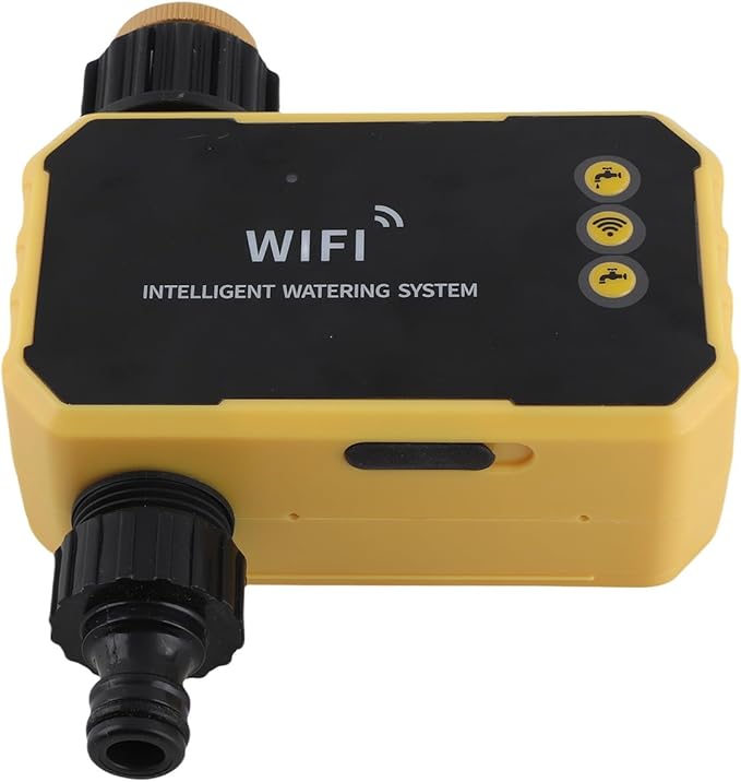 Smart Solar Panel Water Timer, Automatic Irrigation Controller for Garden Hose with Rain Sensor, Solar Panel Watering System Outdoor Irrigation Controller
