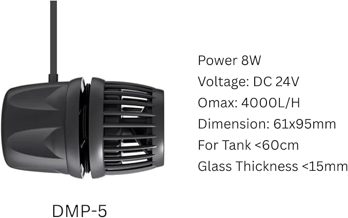 Jecod-Series Aquarium Wave Maker Pump (DMP5) - Submersible Circulation Pump for Saltwater Marine Reef Tanks, Bluetooth App Control & Smart Controller Included