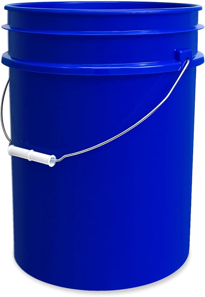 ePackageSupply 5 Gallon Bucket - Food Grade Bucket, Metal Handle Grip, BPA-Free, Heavy-Duty 90 Mil HDPE Plastic Pail, Stackable Utility Container, Made in USA, Lid Not Included, Blue, 12 Packs