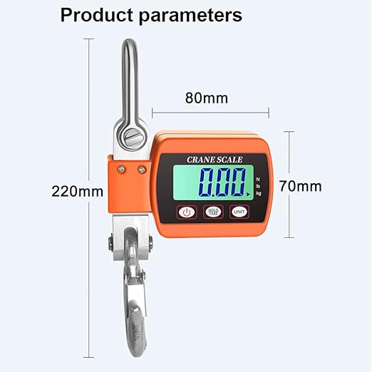 Hanging Scale, Hancaner Digital Crane Scale 1000lbs, Heavy Duty Crane Scale 500Kg LCD Backlight with 3 Unit Change/Tare/Zero for Construction Factory Building Hunting